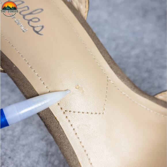 Charles By Charles David Lambert Ankle Strap Wedge Heels Taupe Women's Size 7.5M - Picture 11 of 15